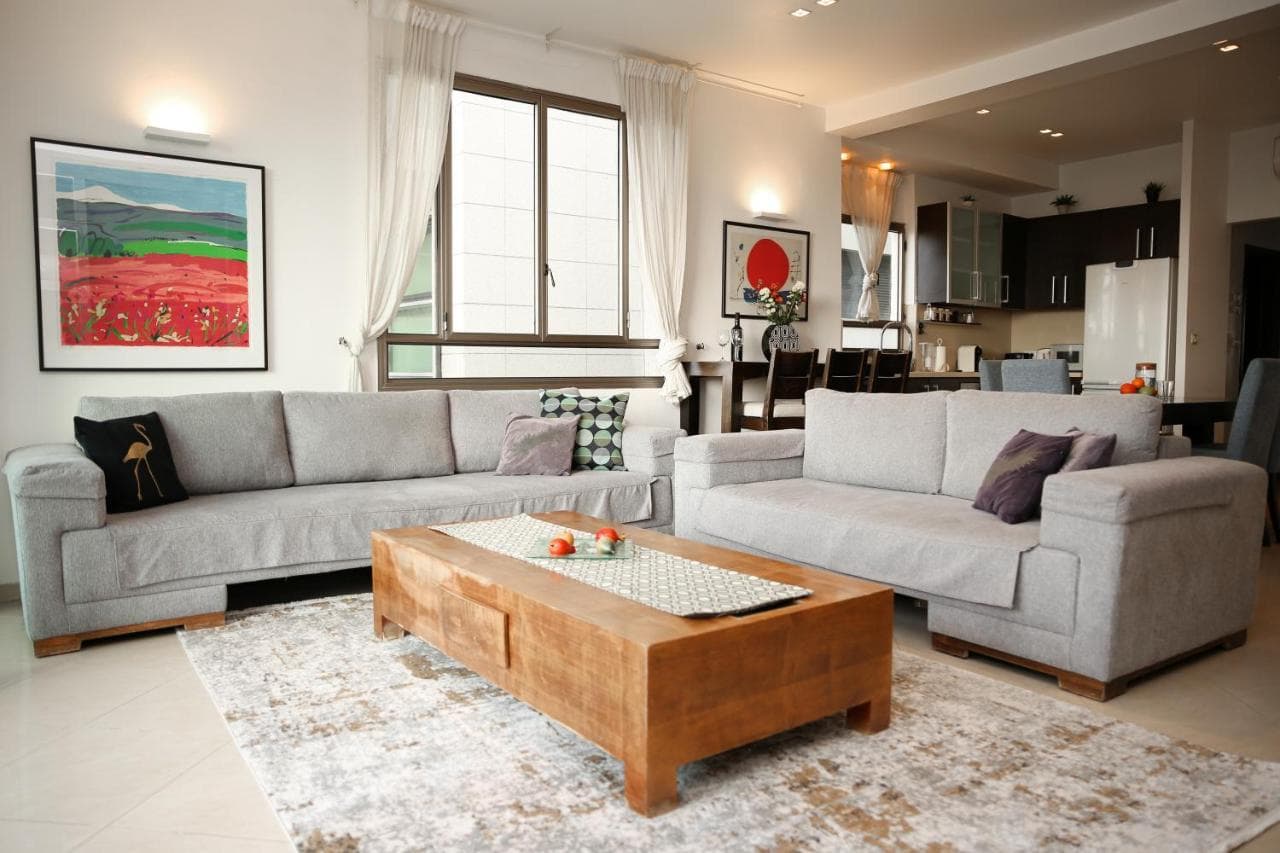 Living room with two sofas and a coffee table